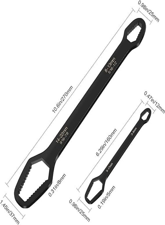 SUNNIFA 2 PCS Universal Multi-Size Double Ended Spanner Wrench Set (8-22mm) | Flat Heavy Duty Mechanic Hand Tool for Bike, Car & Home Repair - Image 2